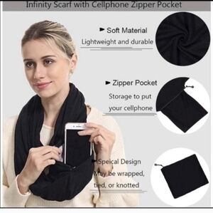 Beyond Yoga Infinity Scarf With Zipper Pocket